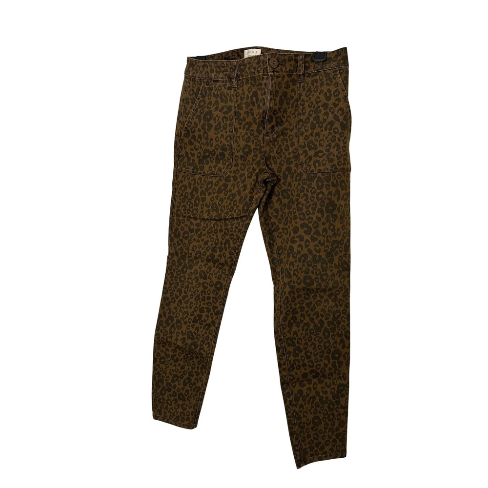 Sanctuary Standard Surplus Leopard Print Utility Pants Brown Slim Fit Size 27